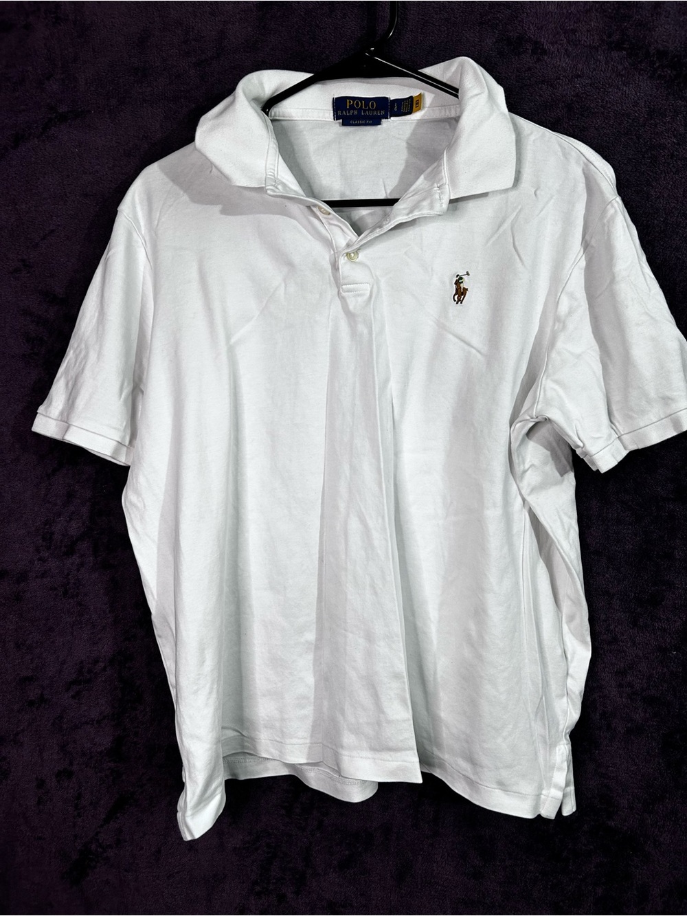 Ralph Lauren White Short-Sleeve Polo with Embroidered Pony